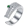 Högkvalitativ mode enkel S925 ren silver liten alligatorform Kvinnors ringöppning Justerbar storlek fri från frakt