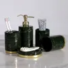 Set di accessori da bagno Accessori da bagno Dispenser di sapone con base in metallo in ceramica Portaspazzolino Tazze per gargarismi Piatto con vassoio Regali di nozze1