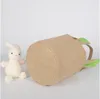 Wielkanocny Bunny Kosz Jute Królik Ucha Wiadro Wielkanoc DIY Jajka Torba Tote Creative Candy Gift Torebka Cartoon Cute Round Festival Canvas Piroit D9