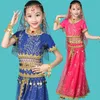 Trajes de palco para meninas Design de fantasias de dança do ventre Vestidos infantis orientais Índia Bollywood Roupa profissional infantil 4 cores 11