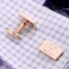 Gemelli personalizzati per camicie da abito in oro rosa Regali per gioielli aziendali per matrimoni da uomo Gemelli con incisione personalizzata Bottoni Gemelli