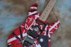 Heavy Relic Van Halen Black White Stripe Red Franken Guitare électrique Floyd Rose Tremolo Bridge, corps en aulne, manche en érable