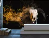 Пользовательские обои европейские покрашенные новые китайские абстрактные маслом живопись дыма рога сплошной животных диван телевизор росписи фон 3D обои