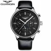 relogio masculino GUANQIN Mens Watches Top Brand Luxury Chronograph Military Quartz Watch Men Sport Leather Strap Wrist Watch273r