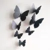 Helt ny 12pcs 3D PVC Magnetic DIY fjärilar hemrum vägg klistermärke dekor med dubbelsidig lim kylskåpmagneter gratis frakt varm försäljning