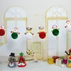 6pcs / set di carta 3D Tirare fiore della decorazione di Natale Albero di Natale del pupazzo di neve cappelli del Babbo Natale Elk casa festival del partito di ornamenti con laccio