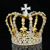 Kryształ Vintage Royal Queen King Tiaras i korony Mężczyźni / Kobiety Korowód Prom Diadem Włosy Ozdoby Wedding Włosy Akcesoria Biżuteria CJ191226