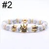 8mm elastische kroon natuursteen armband vulkanische rots armbanden ingelegd zirkoon handgemaakte yoga kralen energie bangle unisex sieraden cadeau