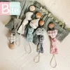 1PC Baby Pacifier Chain Elephant Wooden Clip Geometric Crochet Beads Bag Wood Teether Tiny Rod Dummy Clips Baby Pacifier Holder5286039521