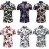 Plus storlek 5xl 6xl 7xl herrhawaiian skjorta sommar ny mode casual tryck kort ärm blommor skjorta manliga märke kläder