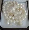 Snabb Fri frakt Real New classic 8MM SOUTH SEA WHITE PEARL NECKLACE 20inches 14k.