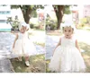 Dziewczyna Korowody Suknie Cute Berbeć Blask Beauty Z Koraliki Suknia Balowa Satyna Koronki Tutu Little Kid Dziecko Urodziny Dress Flower Girls Sukienka