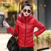 2019 Hooded Women Winter Jacket Short Cotton Padded Womens Coat Höst Casaco Feminino Inverno Solid Färg Parka Stand Collar T190830