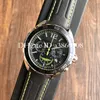 Nouveau sport 43 mm Aston Martin Racing Watch VK Mouvement de quartz Chronograph Case en acier noir Strap de cuir en cuir