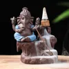 Lotus Indien Ganesha Elephant God Buddhist Buddha Backflow Incense Burner Censer Stick Holder Gratis DHL frakt