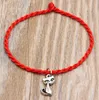 50 pcs porte-bonheur chat breloques à la main rouge chaîne cordon chanceux Bracelets Pulseras Bracelet pour femmes hommes Bracelet bijoux de mode