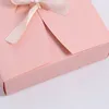 17cmx15cmx4,5cm Vintage Retro bunte Papierbox, DIY Hochzeitsgeschenk-Geschenkbox, einzelne Kuchenbox-Verpackung mit Band LX1791