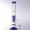 15 Inch Blue Glass Bong Hookahs Mushroom and Honeycomb Oil Burner Water Bongs with 18mm Male Bowl for Smoking Accessories