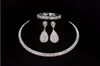 Säljer Bride Classic Rhinestone Crystal Choker Halsbandörhängen och armband Bröllopsmycken Set Wedding Accessories Bridal