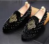 Embroidery Rivet Loafers Fashion Men Suede Mens Flats Black Wedding Dress Shoes Espadrilles Mocassin Homme 38-43G179 225 S 577 s