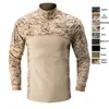 Camouflage tactique en plein air T-shirt Woodland Hunting Shooting Us Robe de bataille Uniforme BDU Army Cight Vêtements Camo Shirt NO05-013