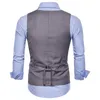 Mannen vest Double Breasted vest 2018 Engeland stijl mouwloze u-hals pak vest bruiloft slanke katoenen gilet plus mannen kleding