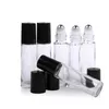 Beste prijs 10 ml clear glazen roller bal glazen fles lege geur parfum etherische oliebroodje op flessen 5000pcs / lot