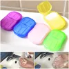 20pcs/box Portable Disposable Boxed Soap Paper Hand Sanitizer Outdoor Travel Soap Paper Scented Bath Wash Hands Mini Paper Soap DHL Shipping