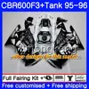 Kropp + Tank för Honda Red Blue Glossy CBR600RR CBR 600F3 CBR 600 F3 FS 95 96 289HM.14 CBR600FS CBR600 F3 95 96 CBR600F3 1995 1996 Fairings