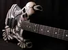 Ręcznie rzeźbiony J Frog George Lynch Skull and Bones Electric Gitara Pełna Pływająca oryginalna Floyd Rose Tremolo Ebony Tfoneboard Korea2191845