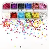 Lantejoulas de unha, forma de coração glitter arte flocos adesivo colorido manicure unha design Diy decalques decoração