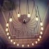 Mordern Nordic Retro Edison żarówki Lekki Żyrandol Vintage Loft Antyczne Regulowany DIY Sztuki Pająk Lampa Sufitowa Światło