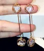 Wholesale- designer super glittering luxury diamond zircon long pendant exquisite dangle chandelier stud earrings for woman girls