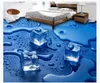 3d anpassad pvc självhäftande väggmålning tapet golvmålning vattentäta badrum isbitar 3d golvplattor
