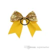 8 INCH Fashion Handmade Sequin Bling Cheer Bows Hairbands for Girl Children Kids Boutique Accessorie DHL