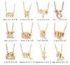 12 zodiac Necklaces with Gift card constellation sign Pendant Gold chains Necklace For Men Women Fashion Jewelry in Bulk GB1531