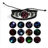 Mode rétro multicouche 12 signe du zodiaque Constellation perlé main tressé Bracelet en cuir Punk réglable livraison gratuite