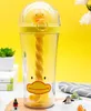 De nieuwste 4 modellen van drinkware Little Yellow Duck Roer Handgeschakeld Plastic Stro Waterfles, Food Grade Materiaal