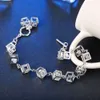 Fashion-and American new 925 pure silver hand fashion zircon cube bracelet bracelet