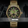 NaviForce Top Marca Homens Moda Gold Relógios Homens Impermeáveis ​​Aço Quartzo Relógio De Quartzo Waterproof Male Relogio Masculino