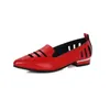 Maziao Ballet Flats Schoenen Damesmode Platte Loafers Schoenen Knipsel Puntschoen Boot Lady Schoeisel Spring Red Big Size 31-48