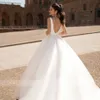 Satin A-Line Wedding Dress 2020 Sexy V-Neck Backless Shining Rękaw Puff Rocznika Suknie Ślubne Wedding Vestido de Noiva