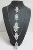 Cadeias corporais de cristal com moda para mulheres biquíni jóias de jóias shinestone flor longa colares de pingentes de clube crossover be79899999