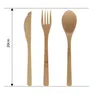 Promotion Eco-friendly Japanese Style Wood Bamboo Wooden Cutlery Set Fork Cutter Cutting Reusable Kitchen Tool 30sets