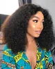 Diva1 HD Transparente 150% de densidade curta Afro Kinky Curl Bob Rendas Front Wig for African Women Prejuído 360 Perucas frontais U Part16inch