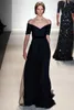 Zuhair Murad Dress Jenny Packham Kate Middleton Navy Blue Chiffon Evening Formella Klänningar Korta Ärmar Red Carpet Celebrity Prom Party Gowns