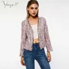 Women Vintage Spring Sweet Pink Tweed Short Jacket Coat Office Lady Work Retro Boho Tassel Slim Outerwear Jackets Coats C19041501