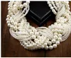 Regalo di Natale collana Fashion-layer String Twist Twist Faux Girocollo Dichiarazione String Collana di perle gioielli di moda perla Twist