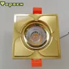 Topoch LED Square Downlight 4-Pack Bronce/Dorado 7W COB Spotlight Luz de techo Mecanizado CNC Clips de resorte de aluminio Montaje AC100-240V para iluminación interior