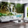 Floresta cachoeira natureza paisagem foto parede mural para quarto sala de estar sofá cenário decoração não-tecido personalizado papel de parede